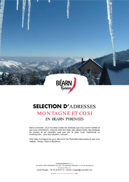 Adresses Montagne Et Cosi En Bearn Pyrenees