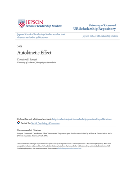 Autokinetic Effect Donelson R