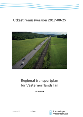 Regional Transportplan För Västernorrlands Län 2018-2029