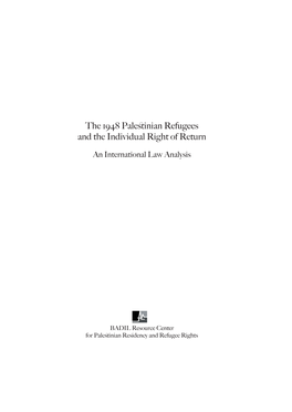 The 1948 Paleﬆinian Refugees and the Individual Right of Return