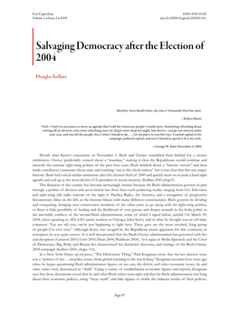 Salvaging Democracy After the Election of 2004