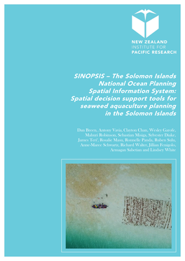 The Solomon Islands National Ocean Planning Spatial Information System: Spatial Decision Support Tools for Seaweed Aquaculture Planning in the Solomon Islands