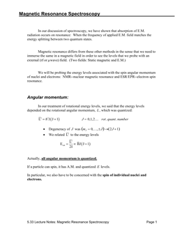 Magnetic Resonance Spectroscopy