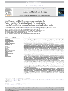 Late Miocene-Middle Pleistocene Sequences in the Po Plain