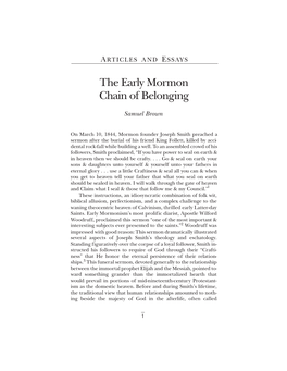 The Early Mormon Chain of Belonging