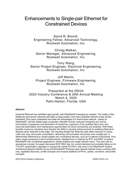 Enhancements to Single-Pair Ethernet for Constrained Devices