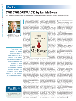 THE CHILDREN ACT, by Ian Mcewan 2014, Nan A