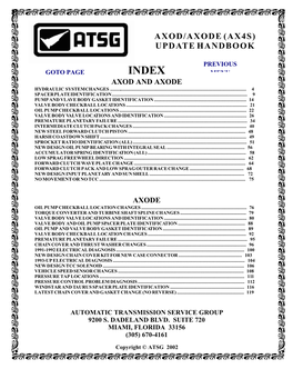 (Axod-E) and Ax4n Pressure Tap Locations