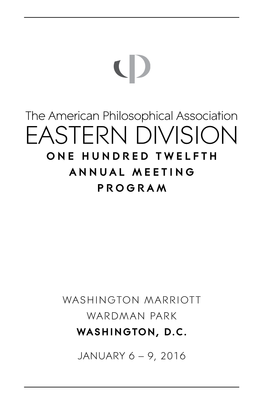 APA Eastern Division 2016 Meeting Program
