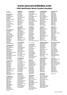 1995 Abril/Panini Brasil Futebol Checklist