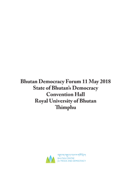 Bhutan Democracy Forum 2018