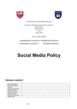 Model Social Media Policy for Schools