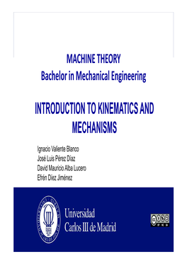 Introduction to Kinematics and Mechanisms