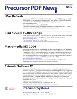Precursor PDF News 18:02 Imac Refresh Apple Has Upped the Anti in the Imac Line