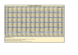 Plwsa Calendar 2019