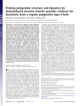 Probing Polyproline Structure and Dynamics by Photoinduced Electron Transfer Provides Evidence for Deviations from a Regular Polyproline Type II Helix