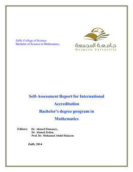 Self-Assessment Report for International Accreditation Bachelor's Degree Program in Mathematics