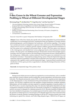 F-Box Genes in the Wheat Genome and Expression Profiling in Wheat at Different Developmental Stages