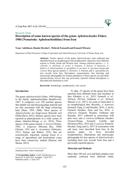 (Nematoda: Aphelenchoididae) from Iran