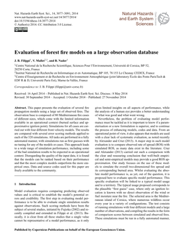 Evaluation of Forest Fire Models on a Large Observation Database