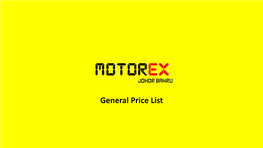General Price List Classification of Area