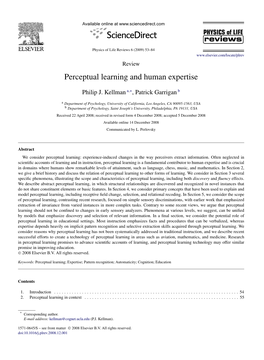 Perceptual Learning and Human Expertise