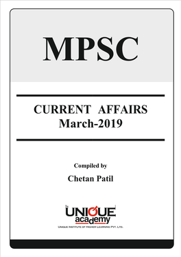 CURRENT AFFAIRS March-2019