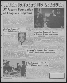 UT Faculty Foundation of League's Programs by DR