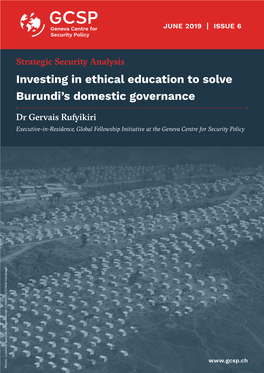 Investing in Ethical Education to Solve Burundi's Domestic Governance