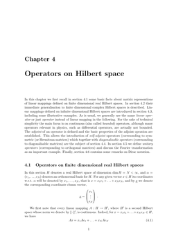 Operators on Hilbert Space