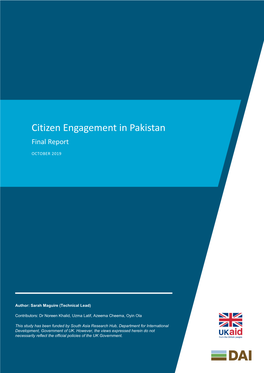 Citizen Engagement in Pakistan Final Report