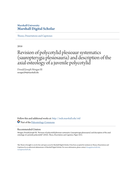 Revision of Polycotylid Plesioaur Systematics (Sauropterygia