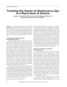 Tracking the Vector of Onchocerca Lupi in a Rural Area of Greece