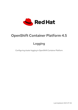 Openshift Container Platform 4.5 Logging