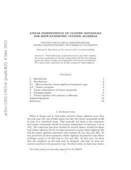 Linear Independence of Cluster Monomials for Skew-Symmetric