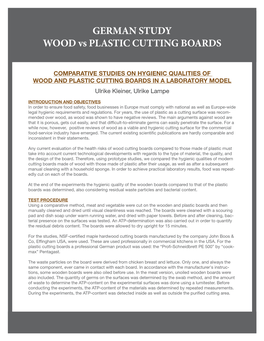 GERMAN STUDY WOOD Vs PLASTIC CUTTING BOARDS