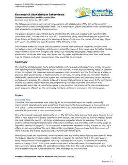 Appendix D: 2019-2024 Parks and Recreation Comprehensive Plan Community Engagement