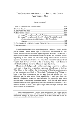 The Objectivity of Morality, Rules, and Law: a Conceptual Map