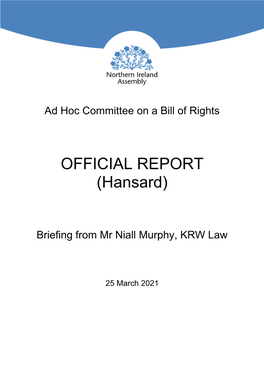 OFFICIAL REPORT (Hansard)