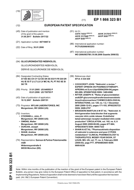 Glucuronidated Nebivolol Glucuronidiertes Nebivolol Derive Glucuronide De Nebivolol