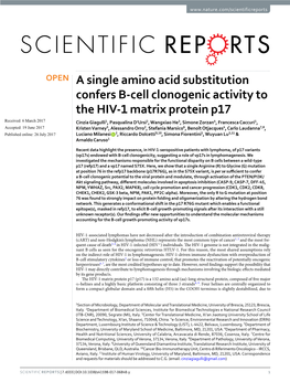 A Single Amino Acid Substitution Confers B-Cell Clonogenic Activity To