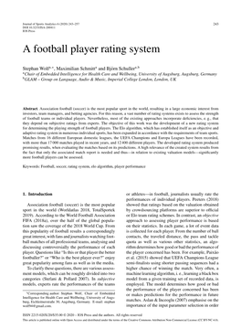 A Football Player Rating System