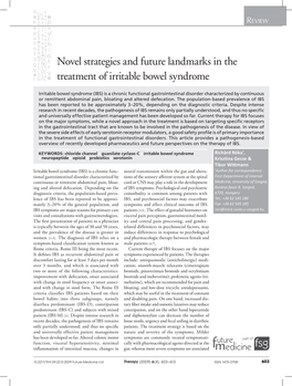 Novel Strategies and Future Landmarks in the Treatment of Irritable Bowel Syndrome