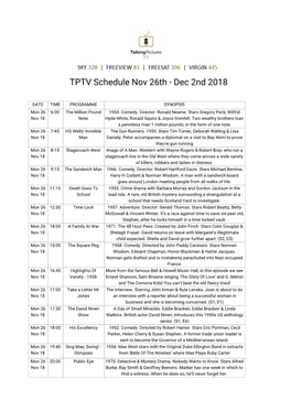 TPTV Schedule Nov 26Th - Dec 2Nd 2018