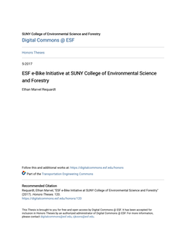 ESF E-Bike Initiative at SUNY College of Environmental Science and Forestry