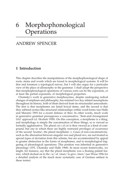 6 Morphophonological Operations