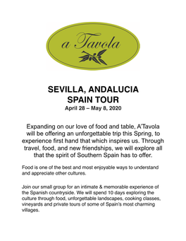 Andalucia Itinerary Spring 2020 Final