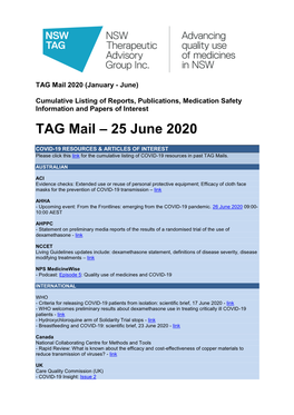 TAG Mail – 25 June 2020