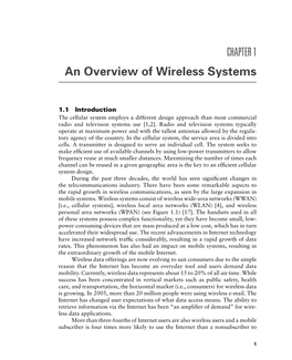 CHAPTER 1 an Overview of Wireless Systems