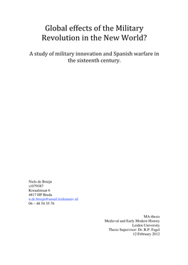 Global Effects of the Military Revolution in the New World?